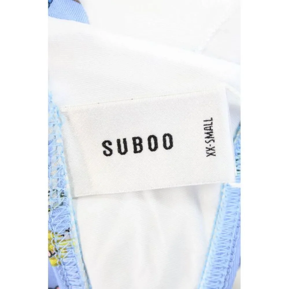 Suboo Womens Textured Sailor Knot Bandeau Printed Bikini Top Blue Size XXS